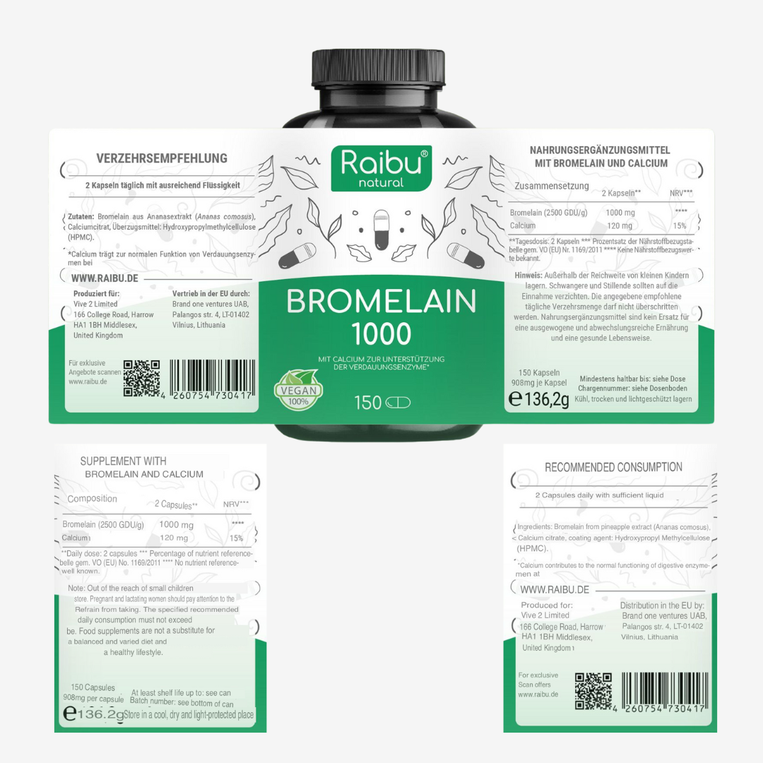 Bromelain (high dose) 1000 mg I 150 Cap. it