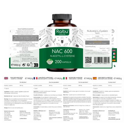 NAC (N-Acetyl-Cystein) 600 | 200 Cap.