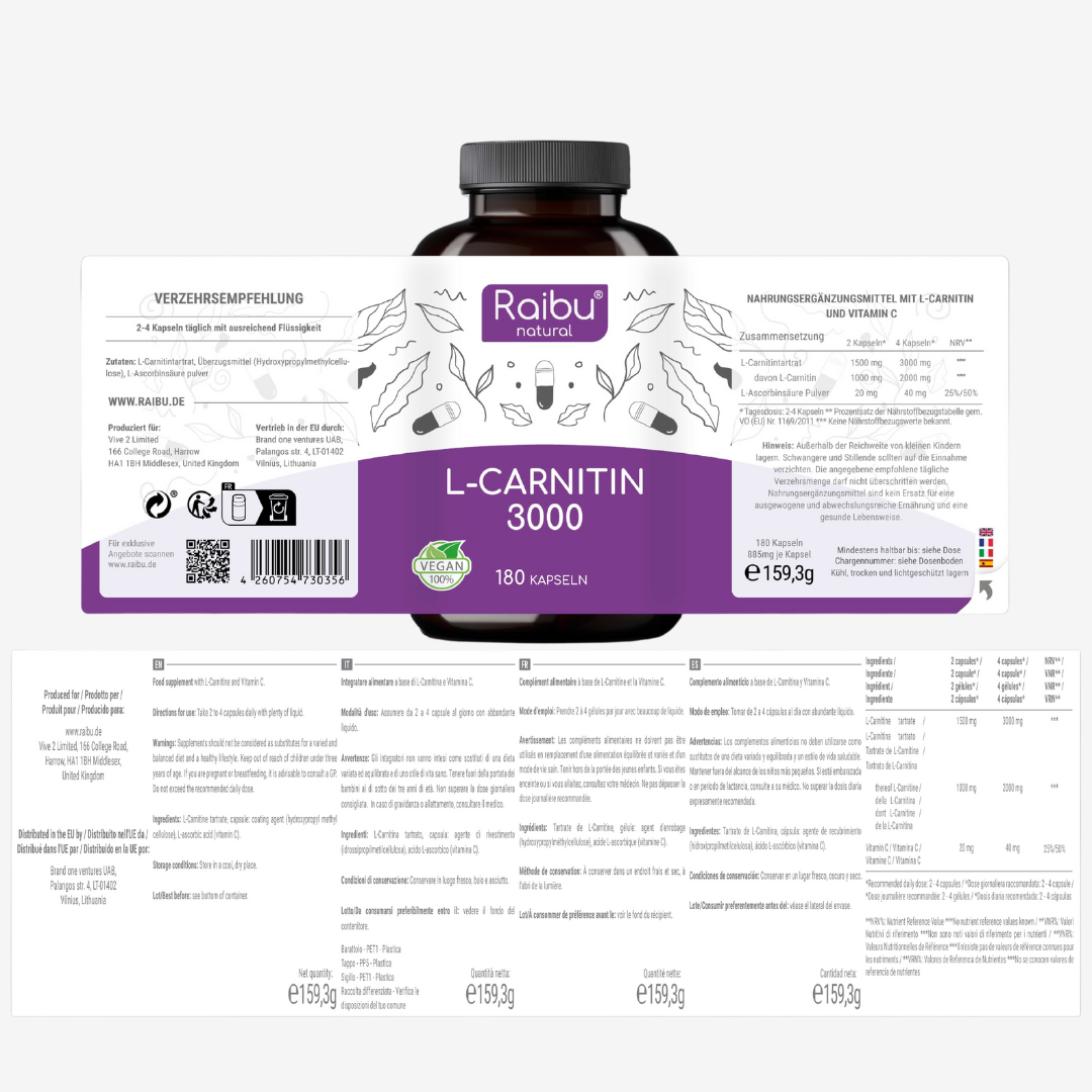 L-Carnitina 3000 | 180 Cáps.