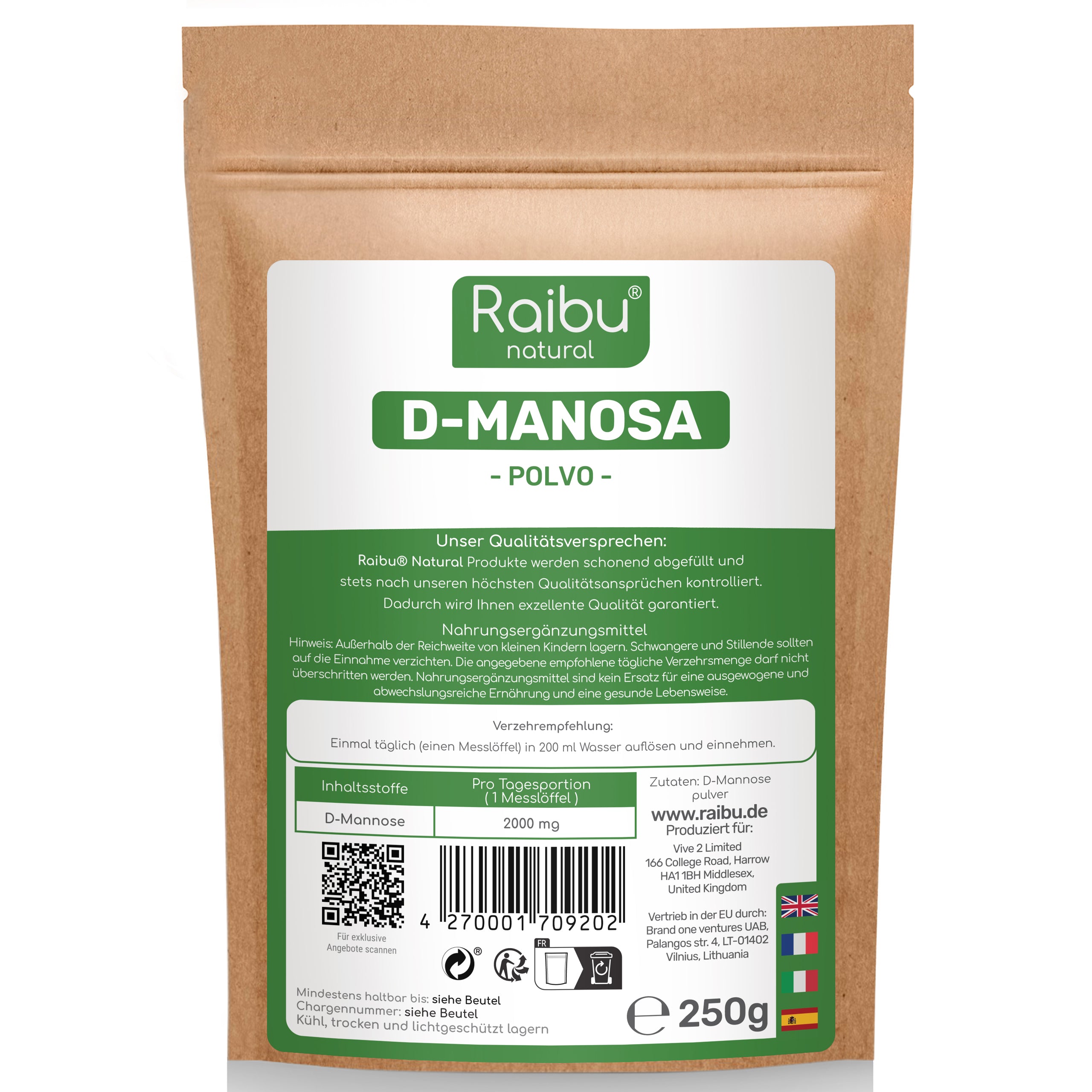 Polvo de D-manosa 