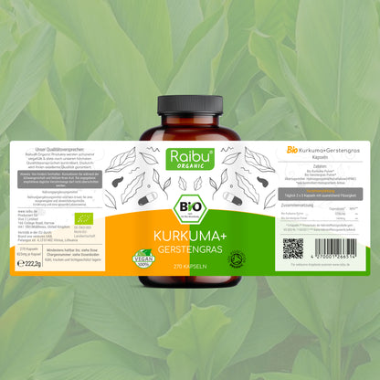 Herbe d’orge au curcuma | 270 Cap.
