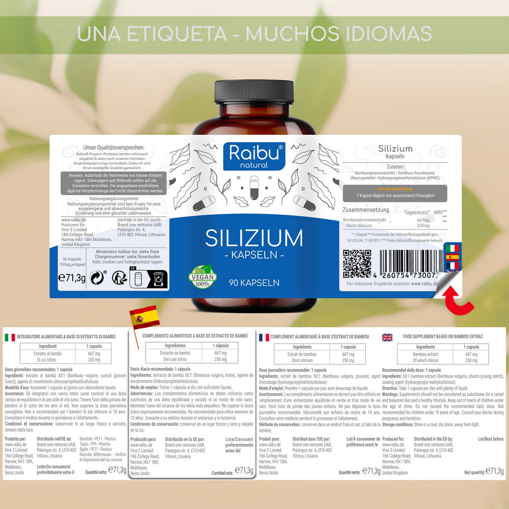 Silicio - dosis alta (500 mg) | 90 cápsulas