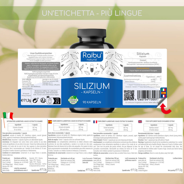 Silicio - dosaggio elevato (500 mg) | 90 Cap.