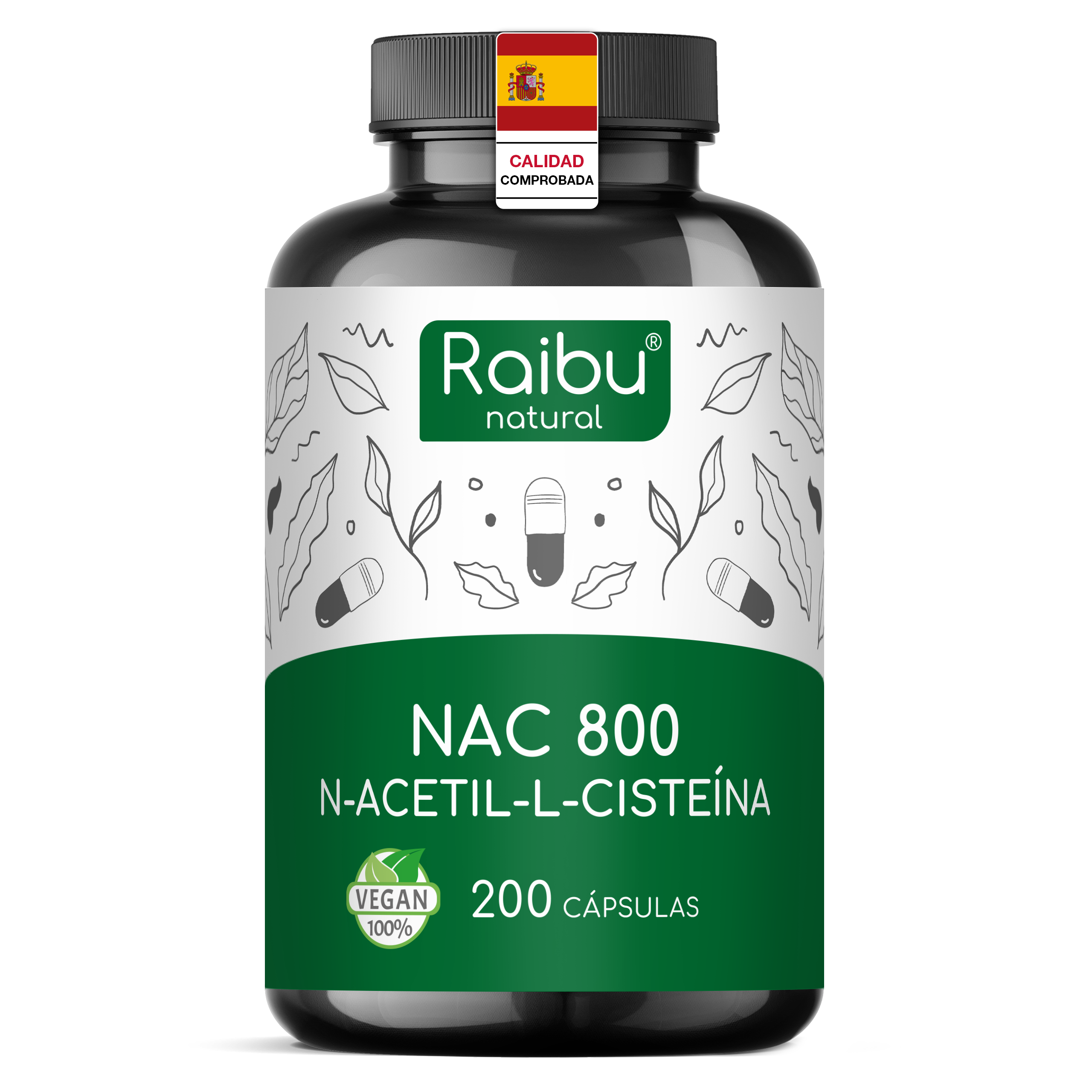 NAC (N-Acetil-Cisteína) 800 | 200 cápsulas