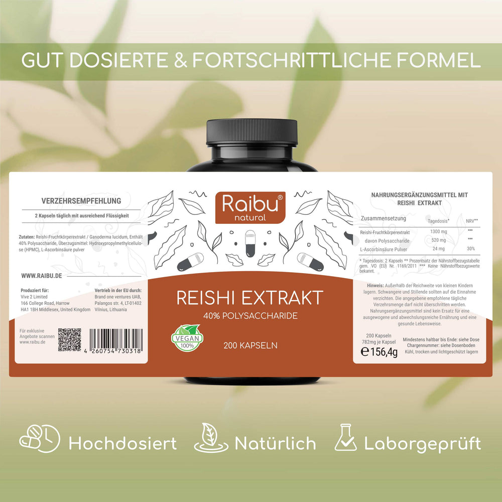 Reishi (dosis alta) | 200 cápsulas (eu)