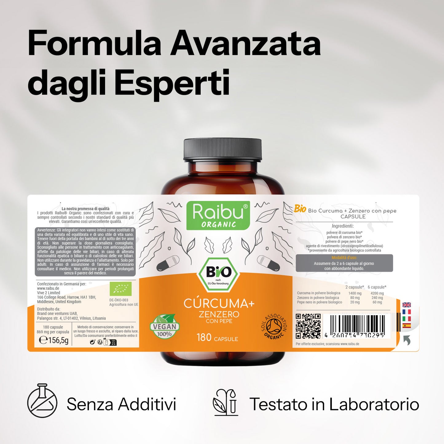 Curcuma, zenzero con pepe nero | 180 Cap.