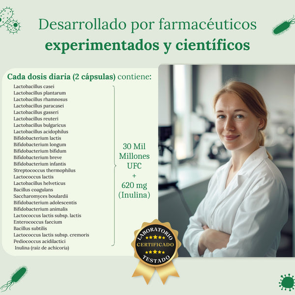 Probiotico - 25 ceppi batterici con inulina | 180 cap.