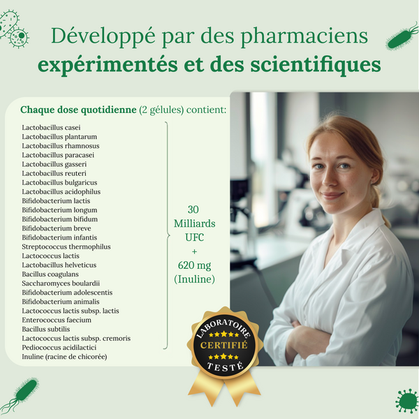Probiótico - 25 cepas bacterianas con inulina | 180 cápsulas (fr)
