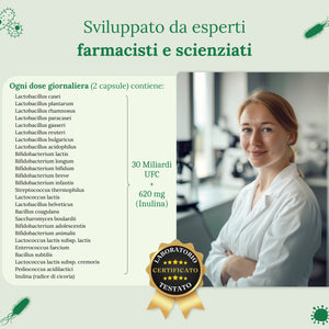 Probiotico - 25 ceppi batterici con inulina | 180 cap.