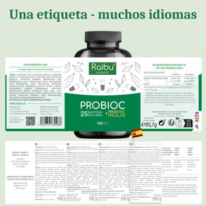 Probiotico - 25 ceppi batterici con inulina | 180 cap.
