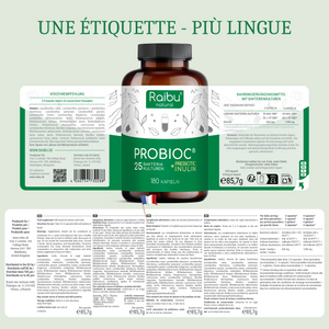 Probiótico - 25 cepas bacterianas con inulina | 180 cápsulas (fr)