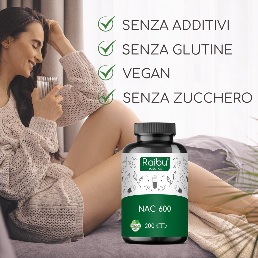 NAC (N-acetil-cisteína) 600 | 200 cápsulas (it)