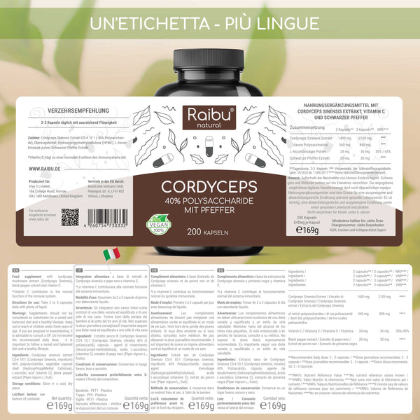 Cordyceps (dose elevata) |200 cap.