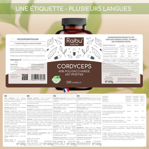 Cordyceps (high dose) | 200 Cap (fr)