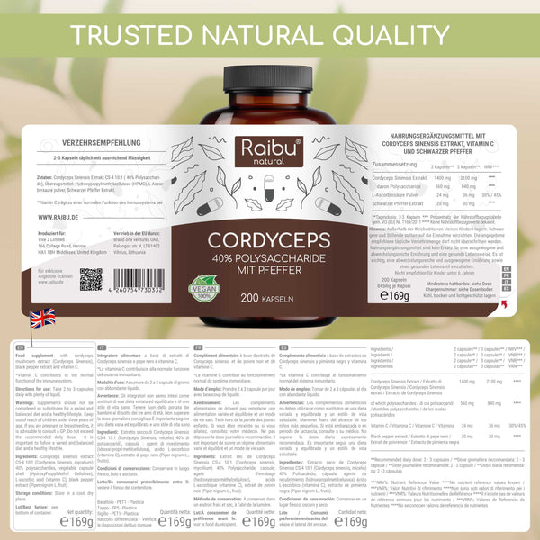 Cordyceps (dose elevata) | 200 Cap (eu)