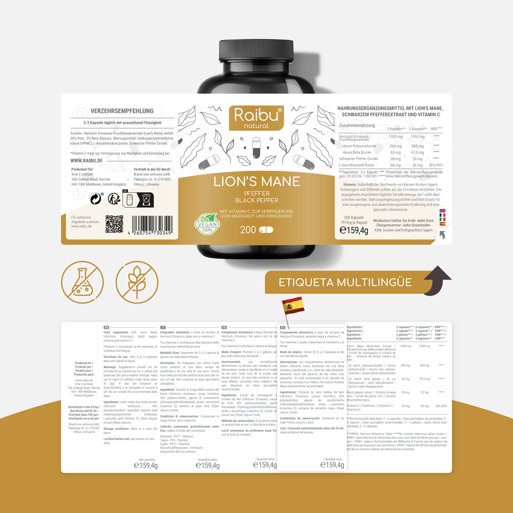 Lions Mane (high dose) | 200 Cap (es)