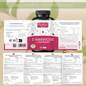 D-Manosa con arándano rojo | 160 cápsulas (e)