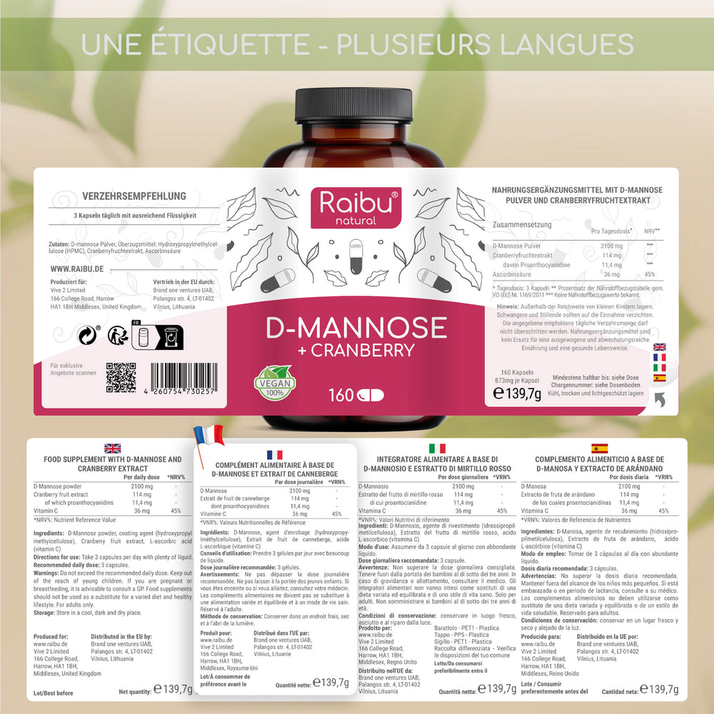 D-Mannose with cranberry | 160 Cap (fr)
