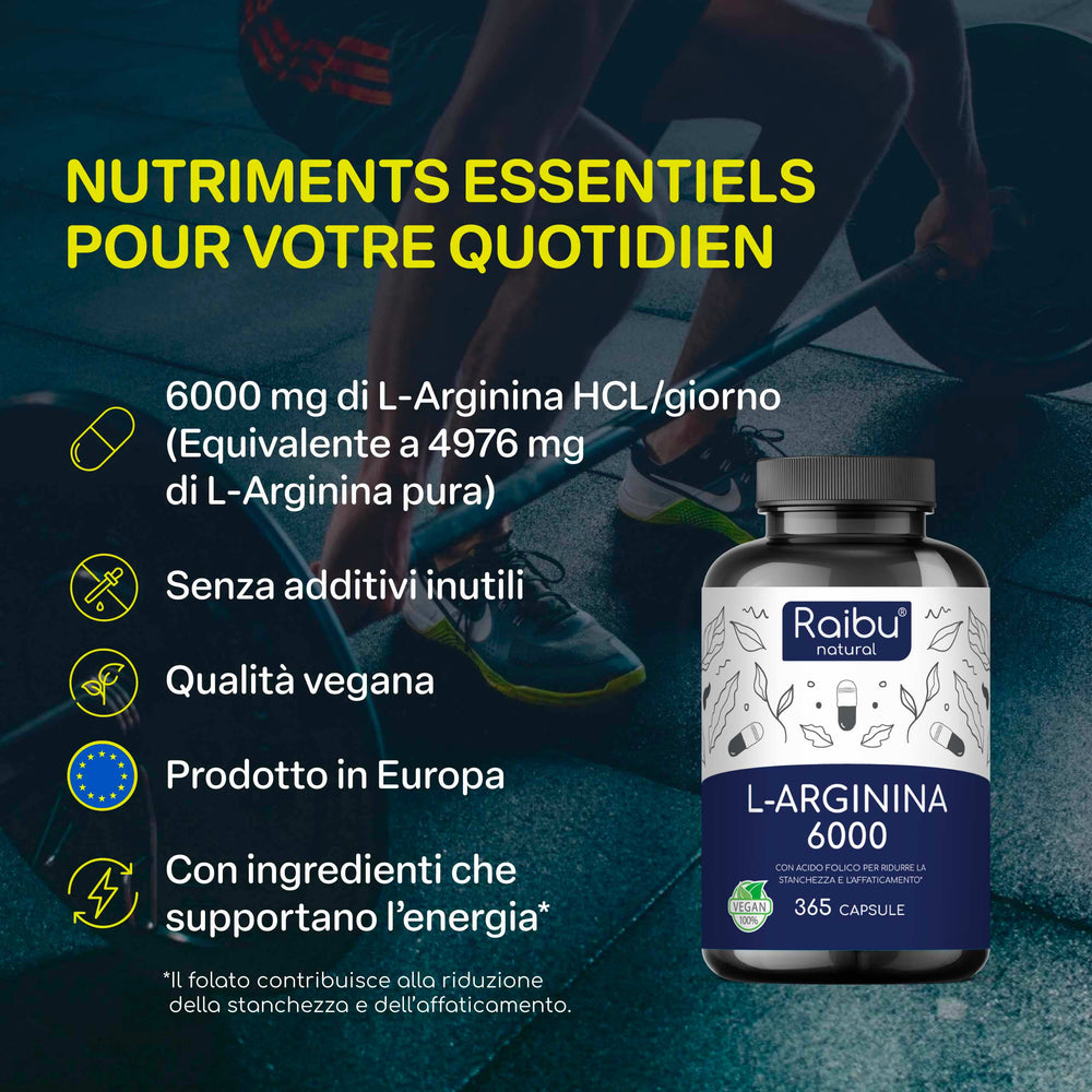 L-Arginina - 6000 mg | 365 gorra (es)