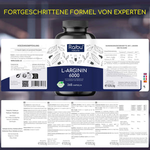 L-Arginina - 6000mg | 365 Cap (UE)
