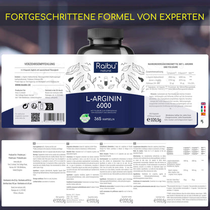 L-Arginine - 6000mg | 365 Cap.