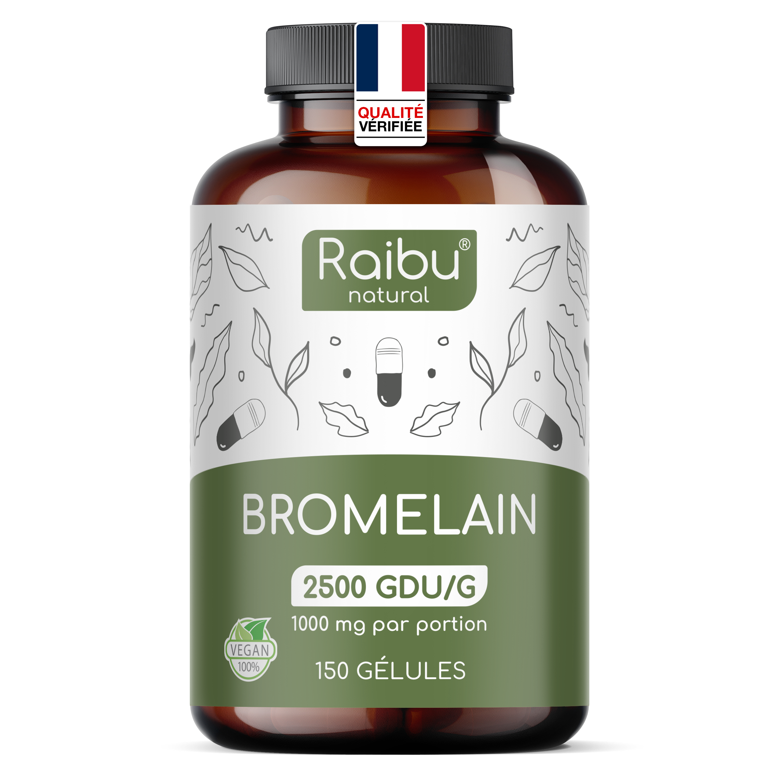 Bromélaïne (dose élevée) 1000 mg I 150 gélules