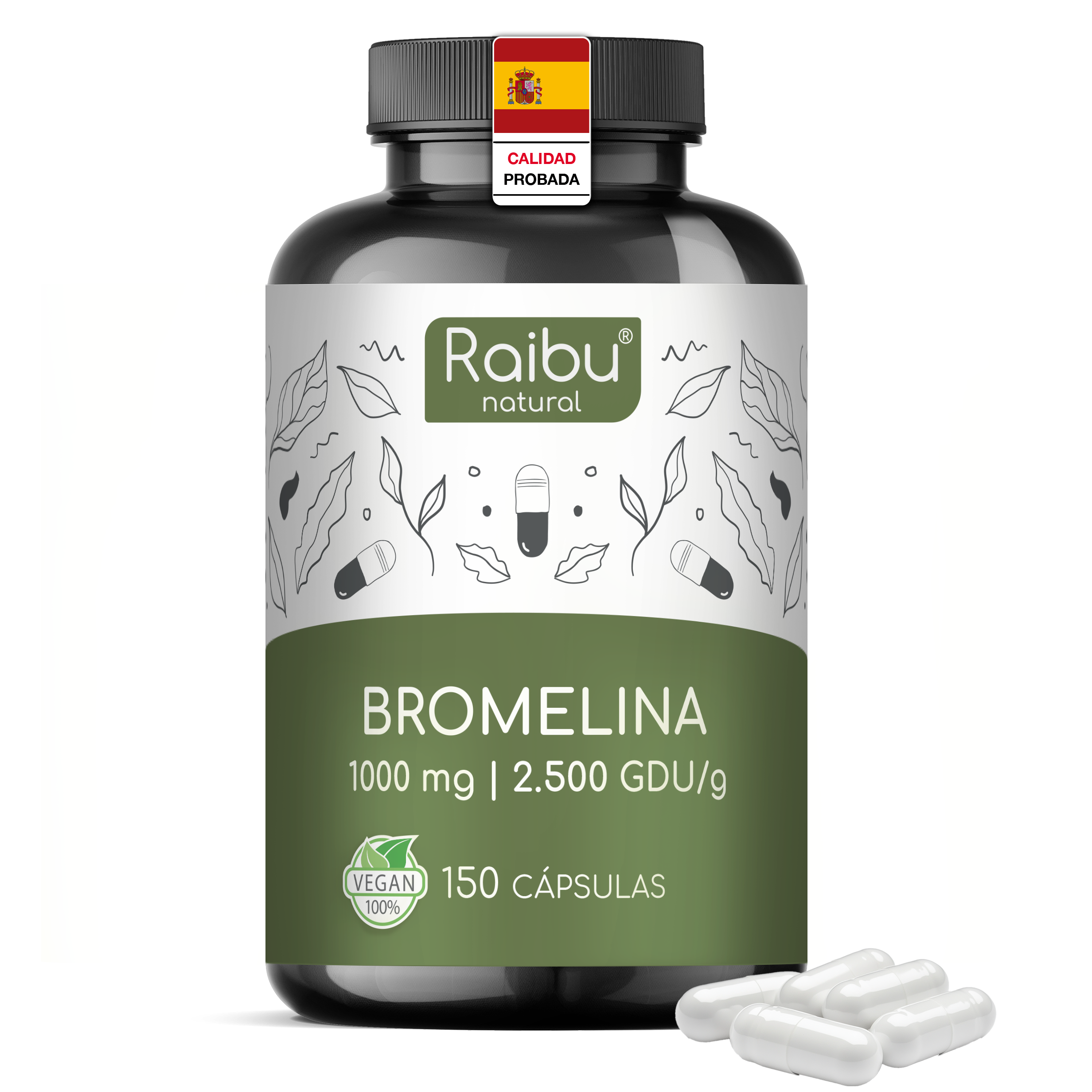 Bromelina (dosis alta) 1000 mg I 150 Cápsulas