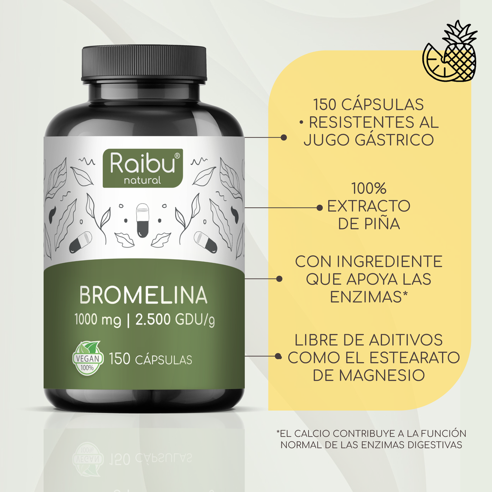 Bromelina (dosis alta) 1000 mg I 150 Cápsulas