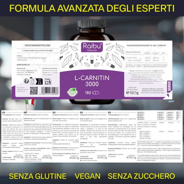 L-Carnitina 1000 | 180 cápsulas (it)