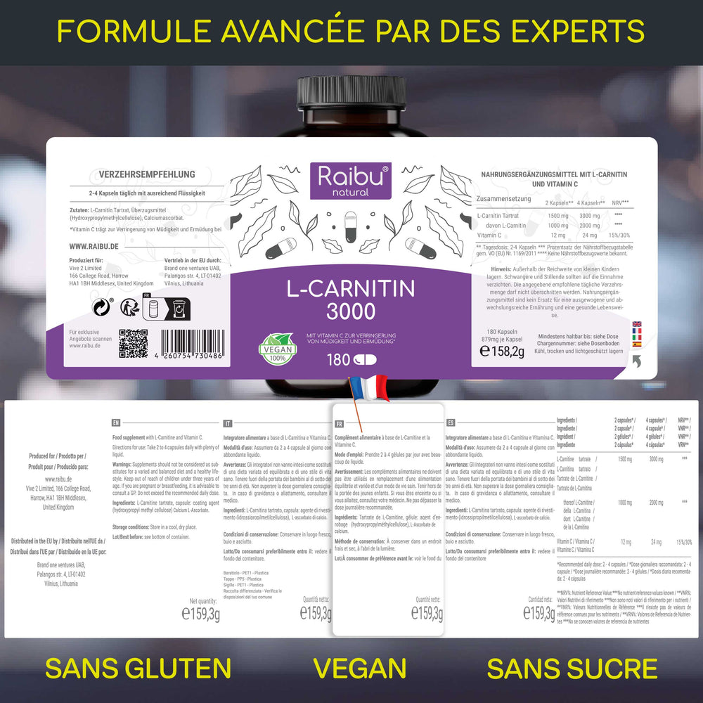 L-Carnitina 3000 | 180 Cap (fr)