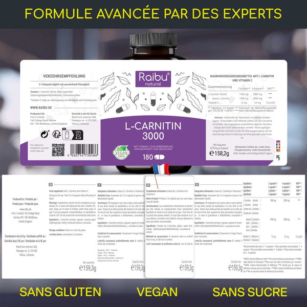 L-Carnitine 3000 | 180 Casquette