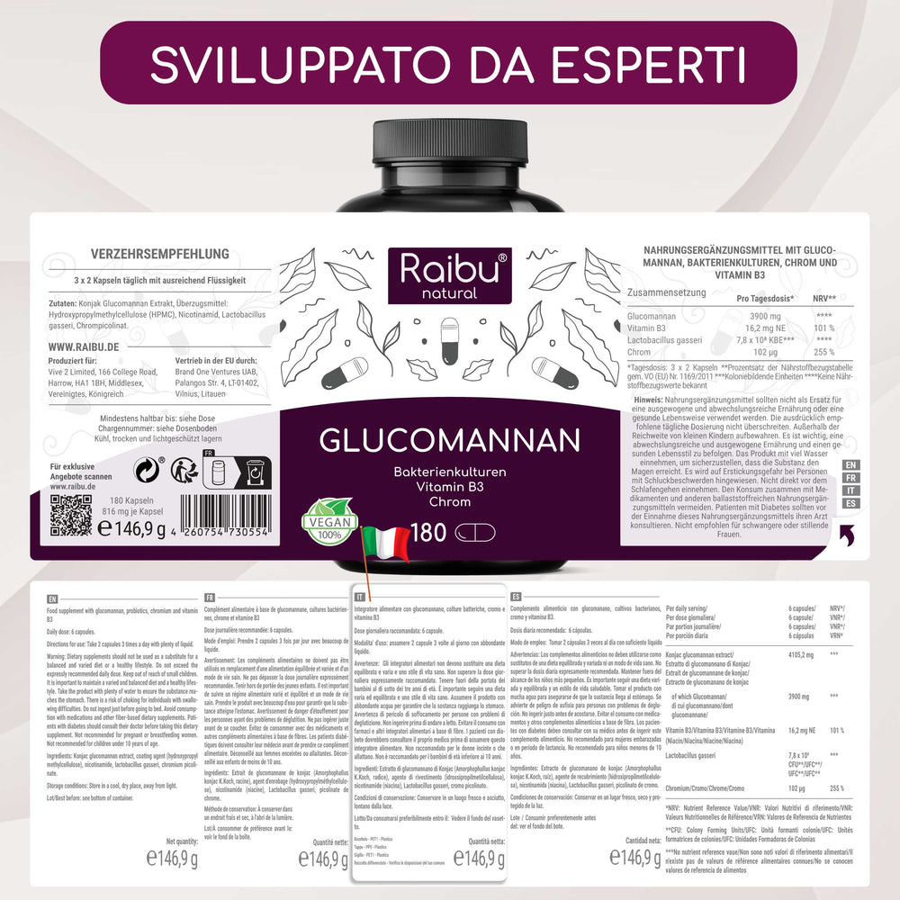 Glucomanano | 180 cápsulas (it)