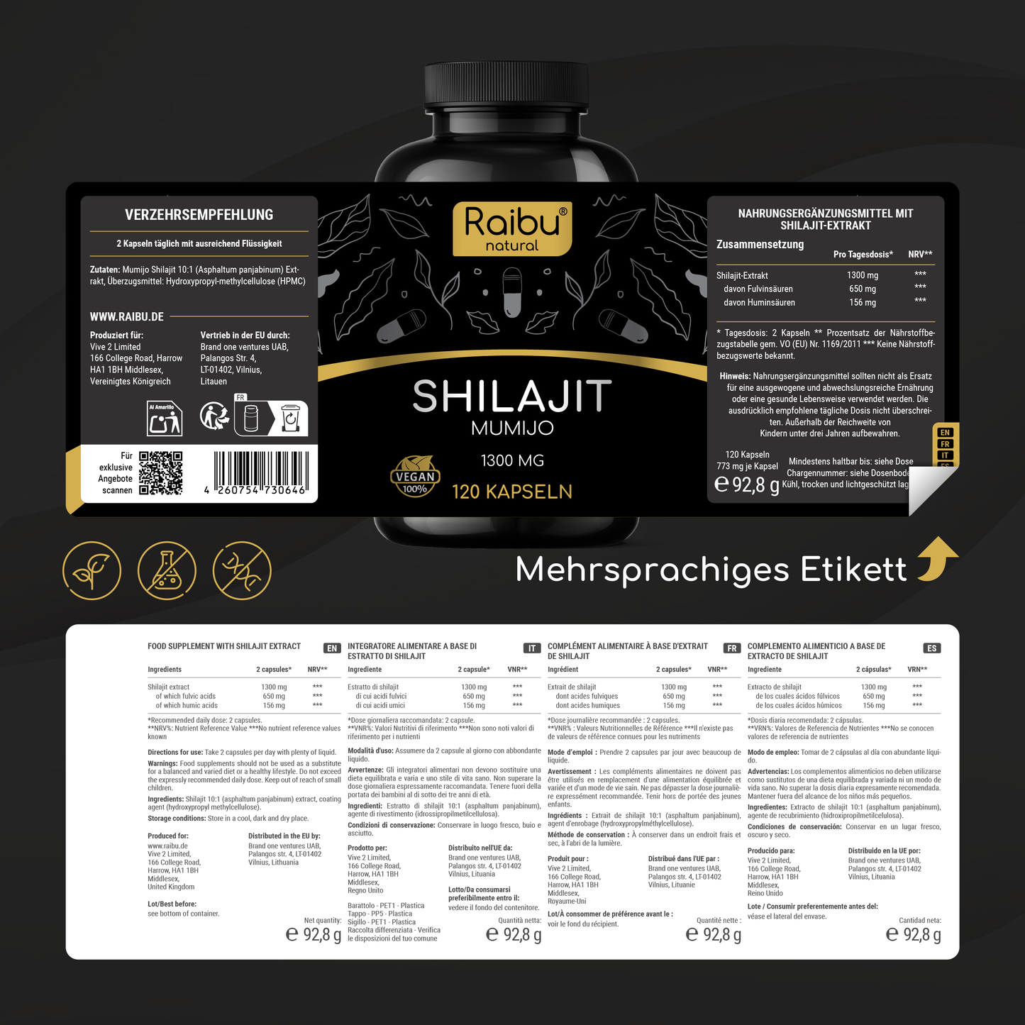 Shilajit | 120 cápsulas