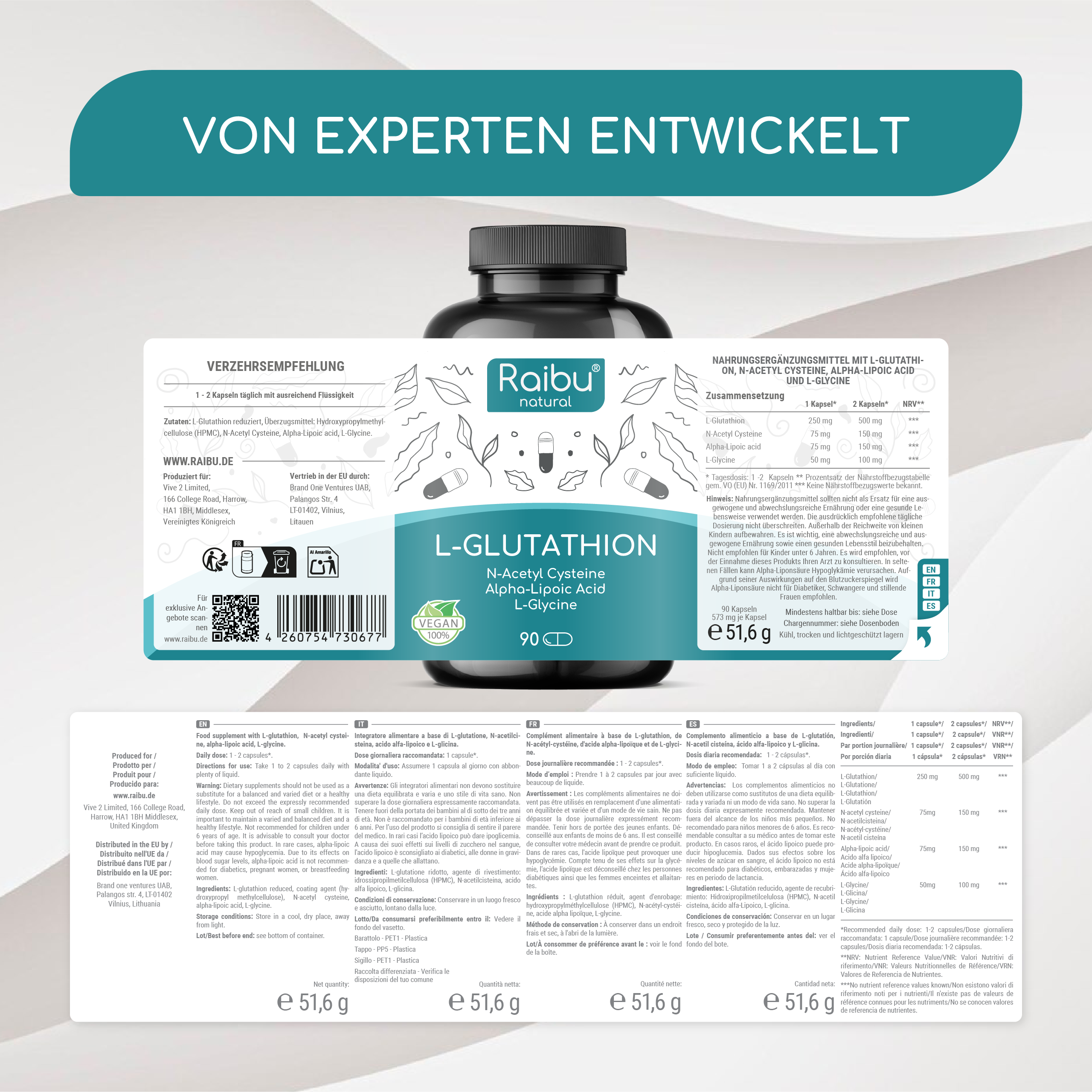 L-Glutathione | 90 capsules (eu) L-Glutathione | 90 capsules (eu)