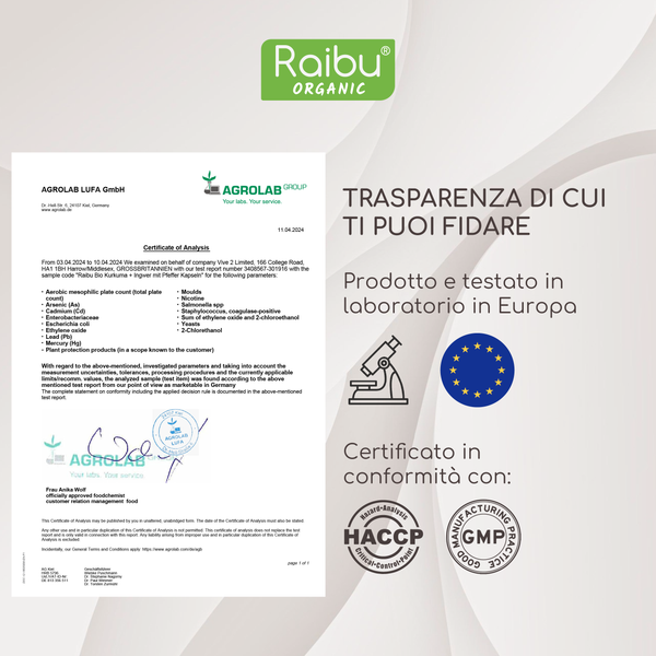 Curcuma, zenzero con pepe nero | 180 Cap.