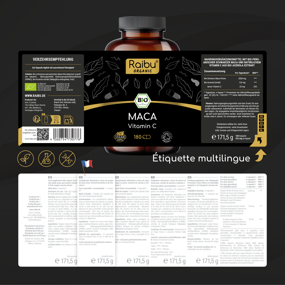 Maca negra | 180 cápsulas