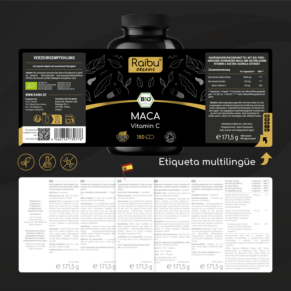 Maca negra | 180 cápsulas