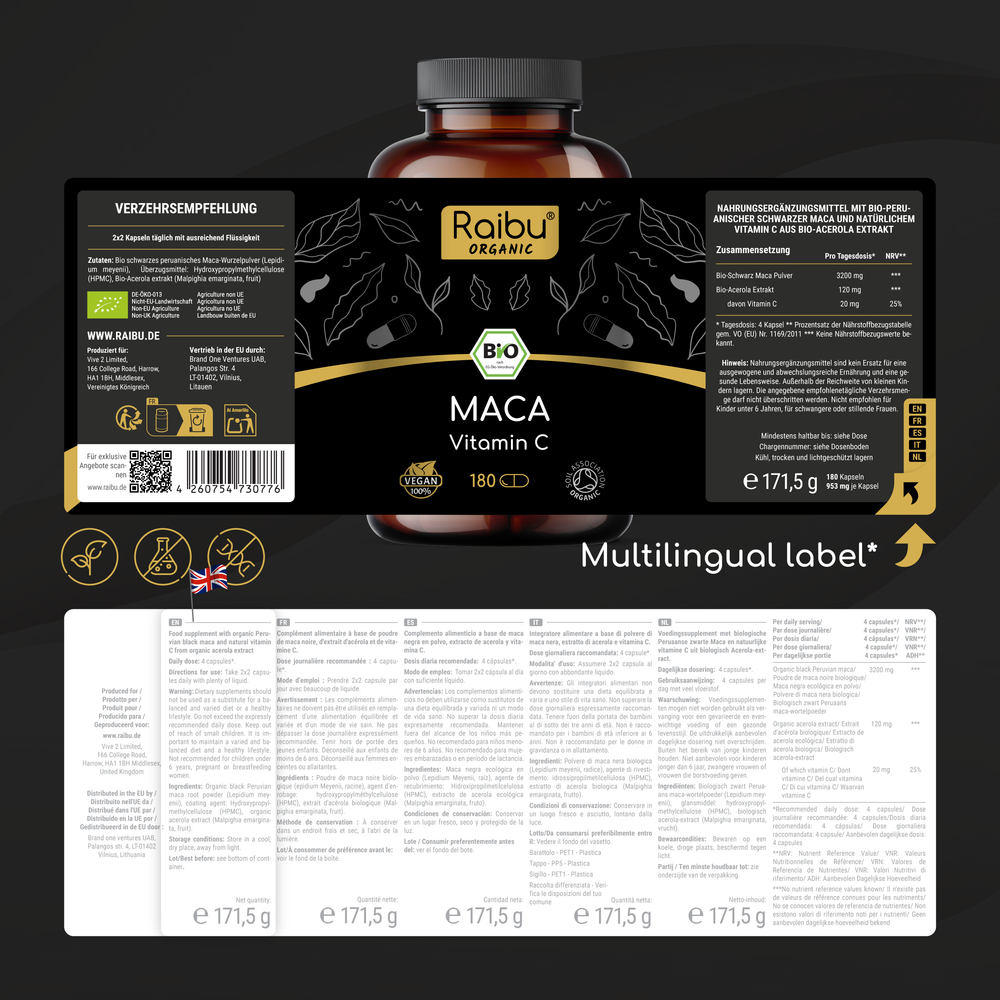 Black Maca | 180 Cap (uk)