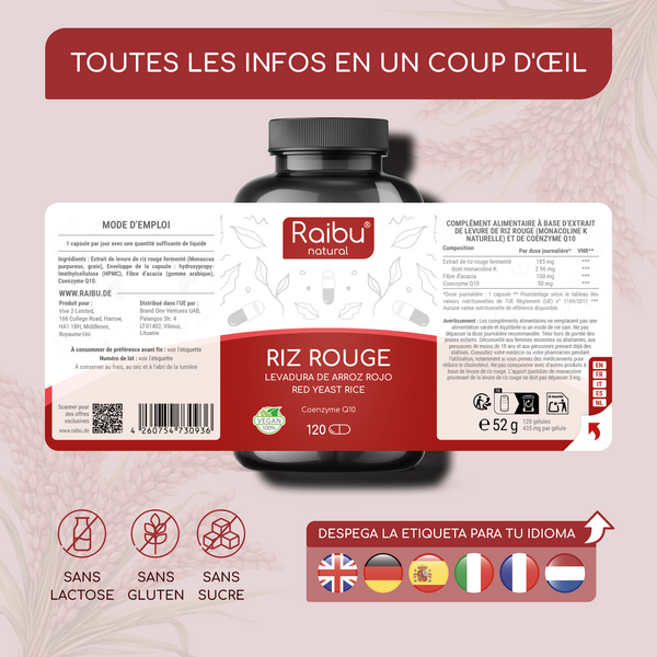 Red Rice Yeast | 120 Capsules (fr)