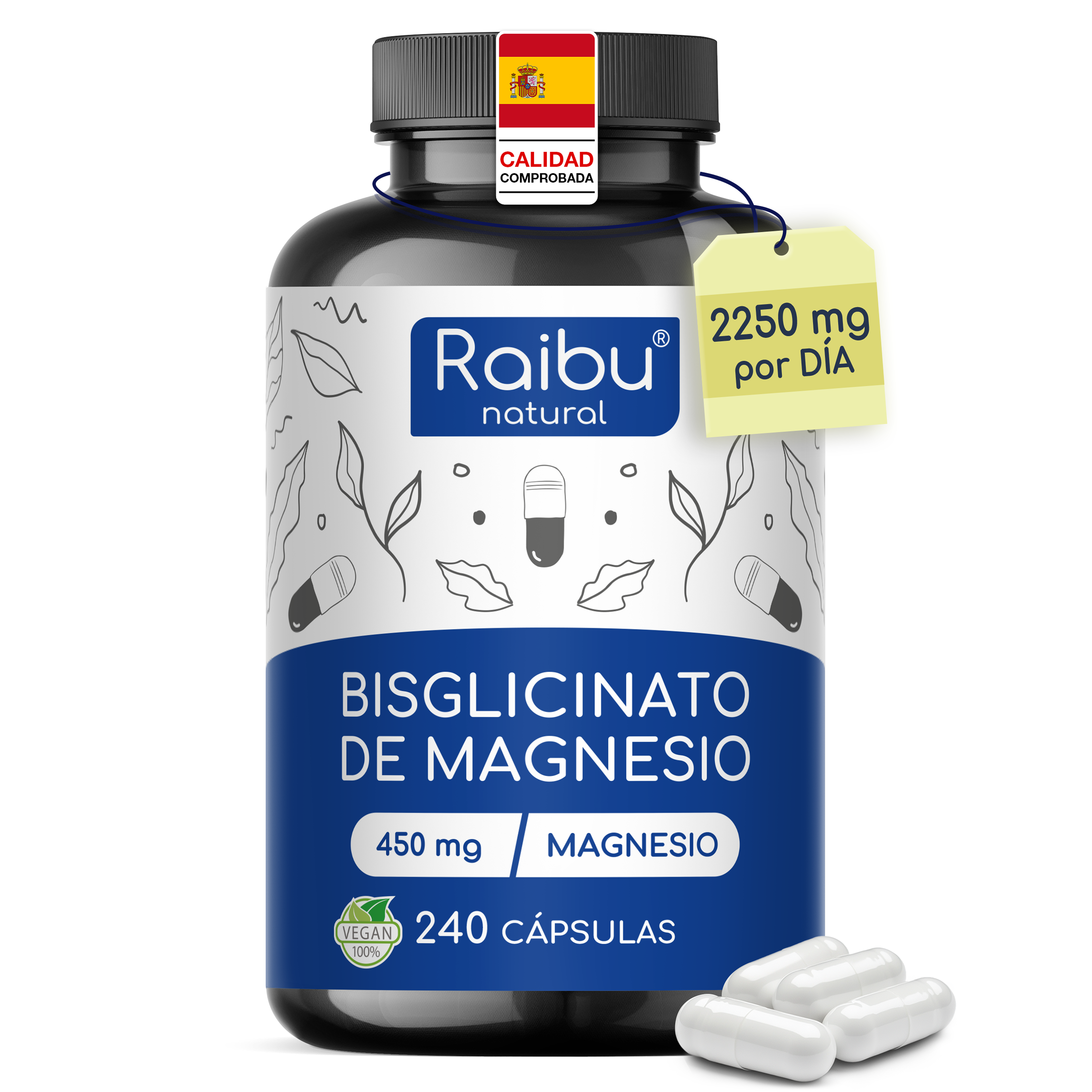 Bisglicinato de magnesio | 240 cápsulas