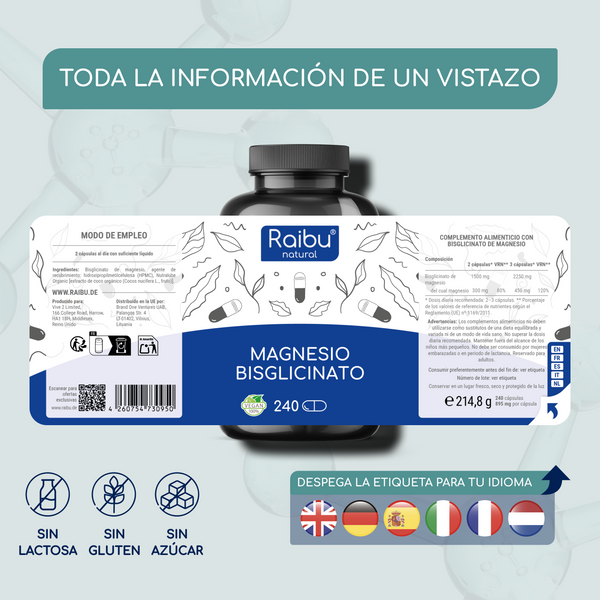 Magnesium Bisglycinat | 240 capsules (es)