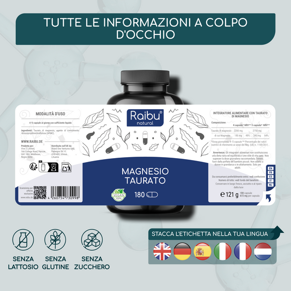 Magnesio Taurato | 180 capsule