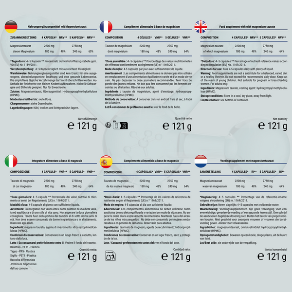 Magnesio Taurato | 180 capsule