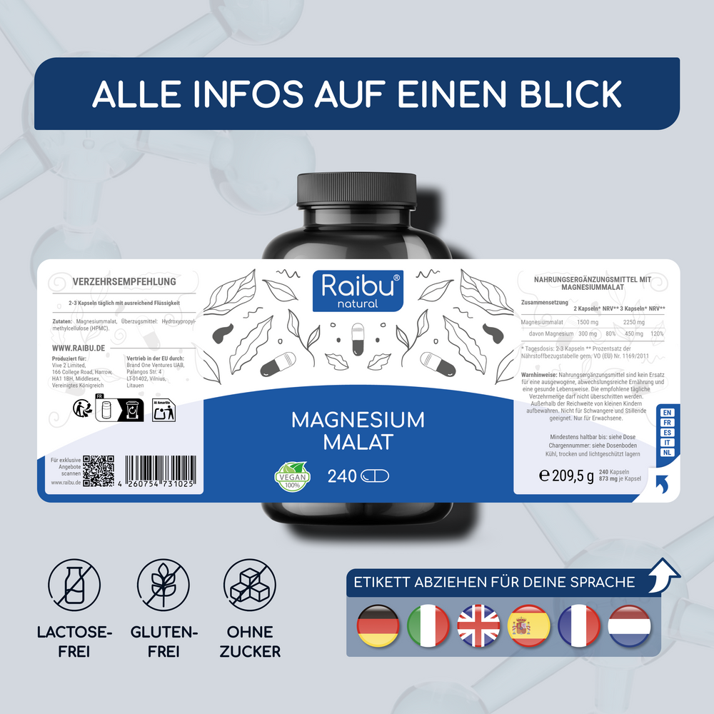 Magnesium Malate | 240 capsules (eu)
