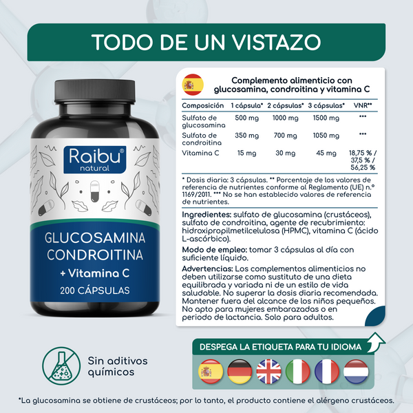 Glucosamina Condroitina | 200 cápsulas