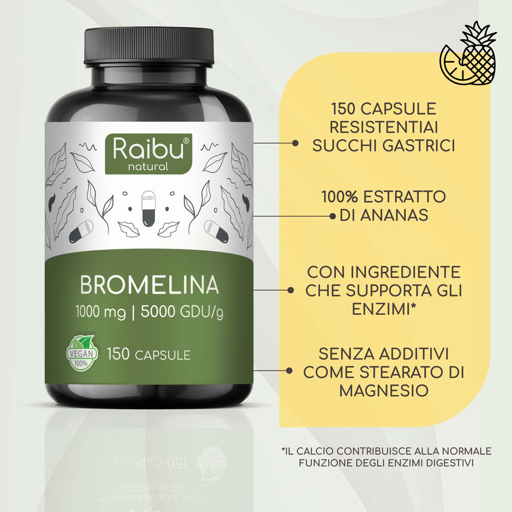 Bromelina (dosis alta) 1000 mg I 150 Cápsulas (it)