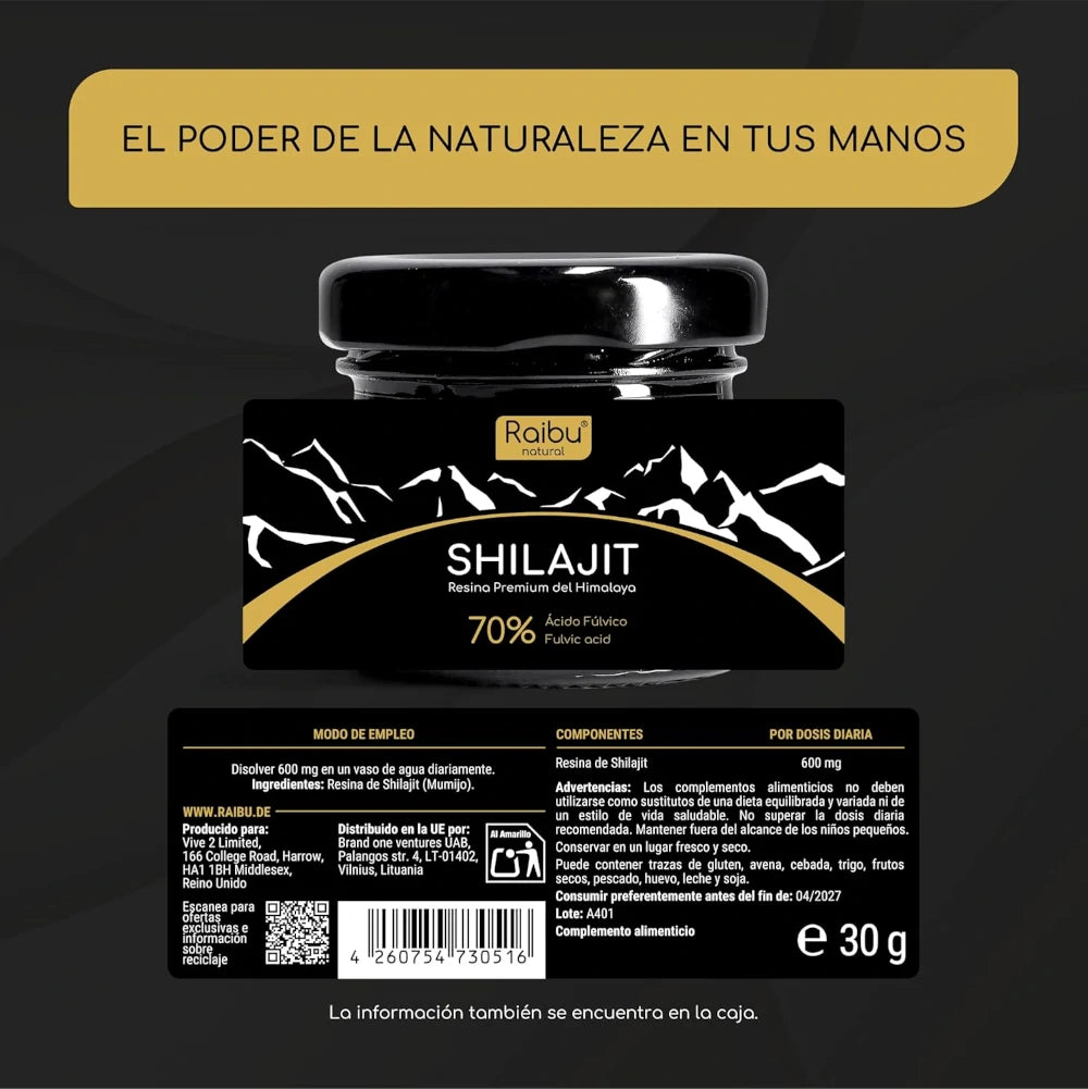 Shilajit Puro del Himalaya | 30 g