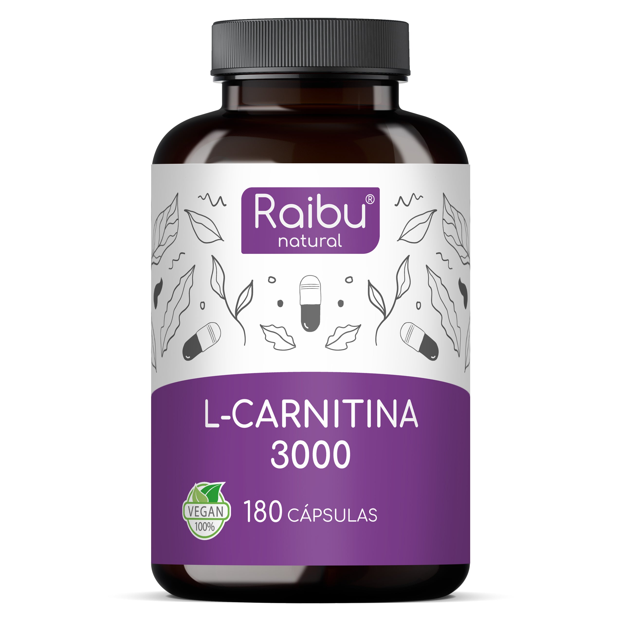 Raibu L-Carnitina 3000 | 180 gorras. Raibu L-Carnitina 3000 | 180 gorras.